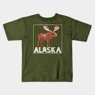 Alaska Moose Lover Alaskan Native Resident Visitor Souvenir Kids T-Shirt